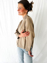 Load image into Gallery viewer, Downington Mockneck Center Seam Sweater in Taupe
