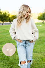 Load image into Gallery viewer, Island Park Side Slit Oversized Sweater in Beige