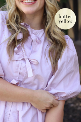 McKinney Bow Peplum Top in Butter Yellow
