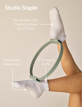 Load image into Gallery viewer, Ruffle Grip Pilates Sock in Baby Pink