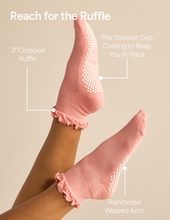 Load image into Gallery viewer, Ruffle Grip Pilates Sock in Baby Blue