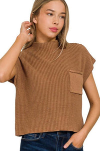 Foggy Bottom Short Sleeve Sweater in Deep Camel