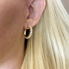 Load image into Gallery viewer, Paris Jewelry Collection: Pearl Gold Hoops