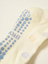 Load image into Gallery viewer, Ruffle Grip Pilates Sock in Pastel Smiley