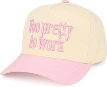 Load image into Gallery viewer, Too Pretty To Work Hat in Light Pink+Beige