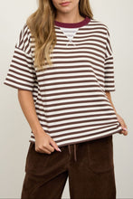 Load image into Gallery viewer, East Bay Striped Tee in Navy
