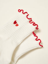 Load image into Gallery viewer, Ruffle Grip Pilates Sock in Heart Duo