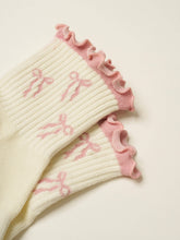 Load image into Gallery viewer, Ruffle Grip Pilates Sock in Pink Bows