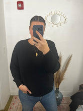 Load image into Gallery viewer, Phillipsburg Roundneck Sweater in Black