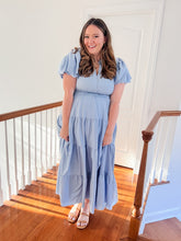 Load image into Gallery viewer, Ventura Tiered Dress in Light Blue
