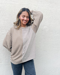 Carlsbad Neutral Striped Top