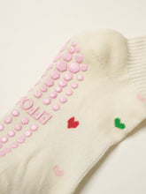 Load image into Gallery viewer, Ruffle Grip Pilates Sock in Colorful Hearts