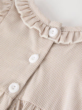 Load image into Gallery viewer, Pumpkin Embroidery Smock Plaid Romper