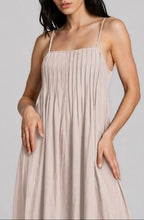Load image into Gallery viewer, Santa Monica Pintuck Dress in Beige