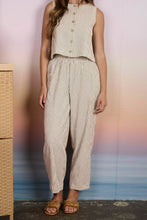 Load image into Gallery viewer, Watch Hill Striped Elastic Waist Pants in Mocha