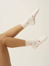 Load image into Gallery viewer, Ruffle Grip Pilates Sock in Colorful Hearts