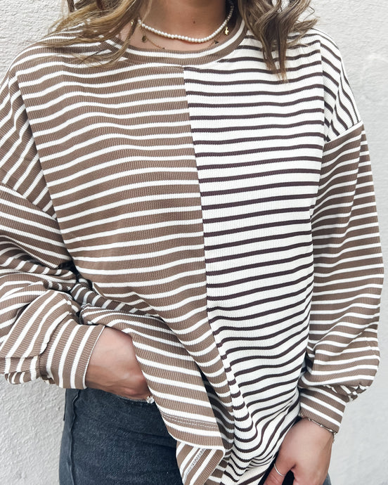 Carlsbad Neutral Striped Top