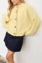 Load image into Gallery viewer, Charlottetown Marled Button Down Cardigan in Yellow
