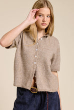 Load image into Gallery viewer, Camden Short Sleeve Knit Button Down in Mocha