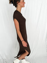 Load image into Gallery viewer, Chandler Side Slit Brown Knit Dress