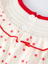 Load image into Gallery viewer, Red Polka Dot Dress with Smocking Embroidery