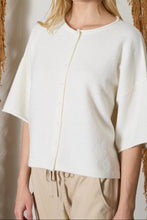 Load image into Gallery viewer, Dana Point Raw Edge Boxy Cardigan in Ivory