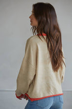 Load image into Gallery viewer, Ballantyne Rolled Crewneck Cardigan in Taupe
