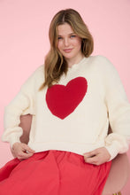 Load image into Gallery viewer, Paris Heart Crewneck Sweater in Ivory