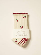 Load image into Gallery viewer, Ruffle Grip Pilates Sock in Cherry