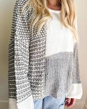 Load image into Gallery viewer, Warwick Neutral Color Block Sweater in Grey