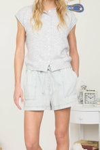 Load image into Gallery viewer, Chapel Hill Rolled Collar Top in Light Grey