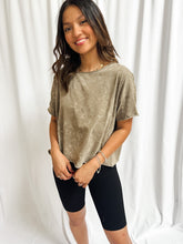 Load image into Gallery viewer, Swanzy Acid Wash Crop Top in Mocha