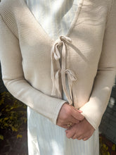 Load image into Gallery viewer, Hampstead Tie Front Cardigan in Cream