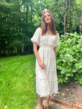 Load image into Gallery viewer, Cornelius Ruffled Midi Dress in Cream