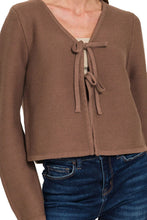 Load image into Gallery viewer, Hampstead Tie Front Cardigan in Brown