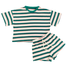 Load image into Gallery viewer, Kids Slouchy Set in Forest Stripe