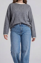 Load image into Gallery viewer, Worchester Rolled Crewneck Sweater in Grey