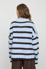 Load image into Gallery viewer, Andover Striped Mockneck Fuzzy Cardigan