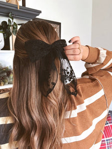 The Bow Collection: Lace Bow Barrette in Two Colors