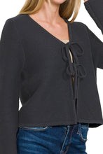 Load image into Gallery viewer, Hampstead Tie Front Cardigan in Black