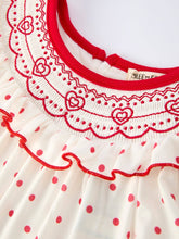 Load image into Gallery viewer, Red Polka Dot Dress with Smocking Embroidery
