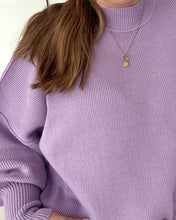 Load image into Gallery viewer, Island Park Side Slit Oversized Sweater in Lavender