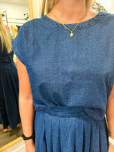 Load image into Gallery viewer, Monetta Denim Button Back Top