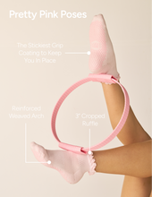 Load image into Gallery viewer, Ruffle Grip Pilates Sock in Baby Pink
