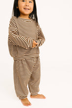 Load image into Gallery viewer, Kids Espresso Stripe Sweatsuit