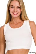 Top Ribbed Crop Tank Black