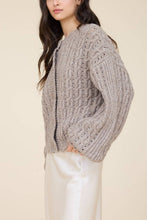 Load image into Gallery viewer, Cambridge Eyelet Cable Knit Cardigan in Taupe