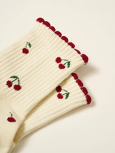 Load image into Gallery viewer, Ruffle Grip Pilates Sock in Cherry