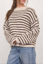 Load image into Gallery viewer, Dedham Striped Rolled Edge Sweater