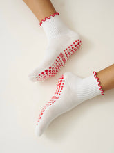 Load image into Gallery viewer, Ruffle Grip Pilates Sock in Heart Duo